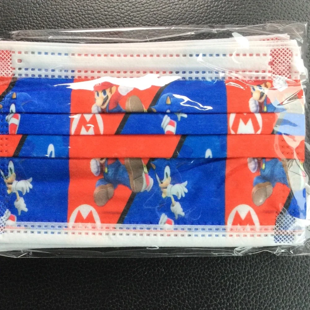 SUPER MARIO AND SONIC KID DISPOSABLE FACE MASK